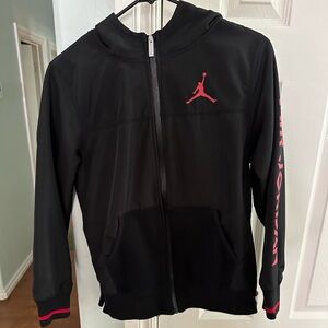 Black and Red Air Jordan Full Zip Hoodie/Jacket. Youth Large.